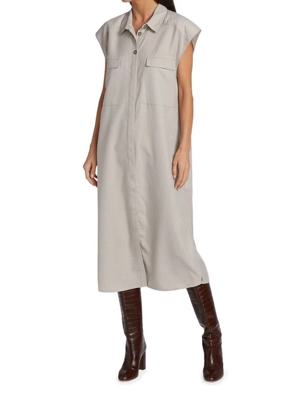 Gestuz Leeja Sleeveless Shirt Dress Light Taupe